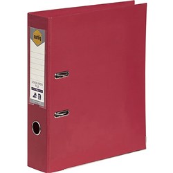 MARBIG A4 LEVER ARCH DEEP RED FOLDER LINEN FINISH