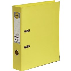 MARBIG A4 LEVER ARCH LEMON FOLDER LINEN FINISH