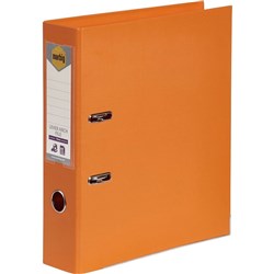 MARBIG A4 LEVER ARCH ORANGE FOLDER LINEN FINISH