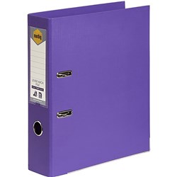 MARBIG A4 LEVER ARCH PURPLE FOLDER LINEN FINISH