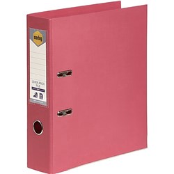 MARBIG A4 LEVER ARCH CORAL FOLDER LINEN FINISH