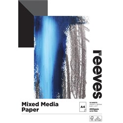 REEVES MIXED MEDIA PAD A4 200GSM 15 SHEETS