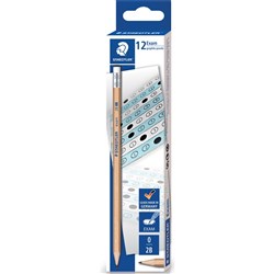 STAEDTLER NATURAL EXAM PENCIL 2B With Eraser Tip box of 12