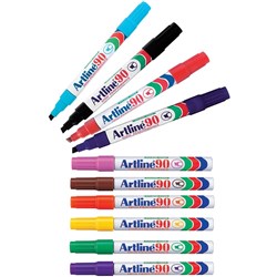 ARTLINE 90 PERMANENT MARKER ASSORT box 12 markers rd,br,pi,gr,bk,bl,or,pu