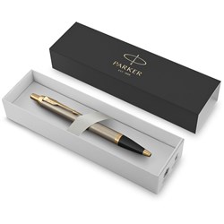 PARKER IM BALLPOINT PEN Brushed Metal Gold Trim