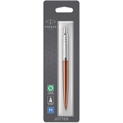 PARKER JOTTER BALLPOINT PEN Chelsea Orange Chrome Trim Blue Ink