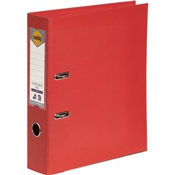 MARBIG A4 LEVER ARCH BRIGHTRED FOLDER LINEN FINISH RED