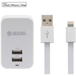 MOKI LIGHTNING SYNCHARGE CABLE + WALL APPLE LICENCED