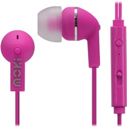 MOKI NOISE ISOLATION EARBUDS WITH MICROPHONE & CONTROL PINK