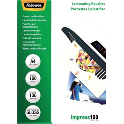 Fellowes Laminating Pouches A4 100 Micron