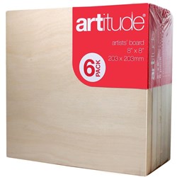 Artitude Board 8x8 Inch Thin Edge Pack of 6