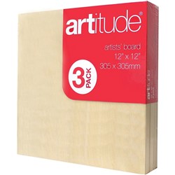 Artitude Board 12x12 Inch Thick Edge Pack of 3