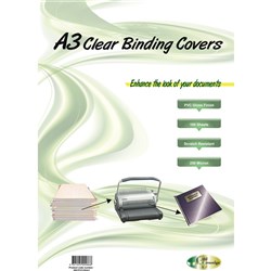 GOLD SOVEREIGN HEAVY DUTY Binding Covers 250 micron A3 Clear Pack of 100