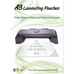 GOLD SOVEREIGN LAMINATING A3 POUCH 80mic