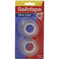 Sellotape Ultra Clear Tape pk2 18mmx25m Refill Pack of 2