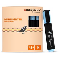 BIBBULMUN HIGHLIGHTER BLUE Chisel Blue PRICE IS EACH (BOX IS 12)