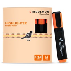 BIBBULMUN HIGHLIGHTER ORANGE Chisel Orange PRICE IS EACH (BOX IS 12)