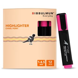 BIBBULMUN HIGHLIGHTER PINK Chisel Pink PRICE IS EACH (BOX IS 12)