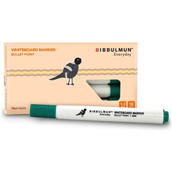 BIBBULMUN WHITEBOARD MARKER GR Bullet Green PRICE IS EACH (BOX IS 10)