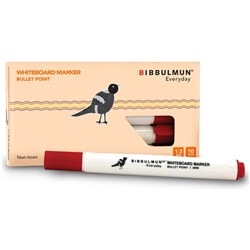 BIBBULMUN WHITEBOARD MARKER RE Bullet Red PRICE IS EACH (BOX IS 10)
