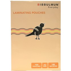 BIBBULMUN LAMINATING A3 100 Micron Pack of 100 pouch CVC