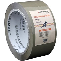 BIBBULMUN PACKING TAPE BROWN Premium 48mmX75m SINGLE ROLL CVC