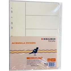 BIBBULMUN MANILLA DIVIDER A4 5 Tab Buff