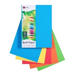 Quill Coloured Paper 80gsm A4 Bright Assorted Pack of 500