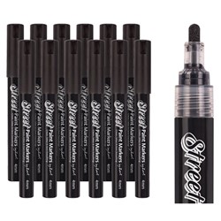 Street Paint Markers by Zart Black Pack of 12
