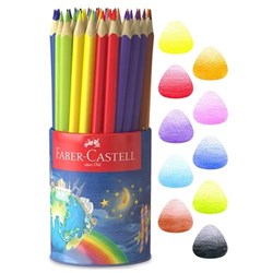 Faber Castell Junior Triangular Colour Pencils Assorted Cup 50 (10 Colours)