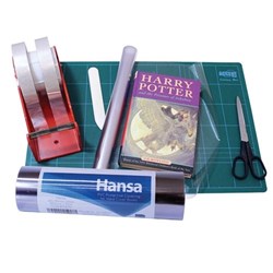 Hansa Gloss Book Covering 100 Micron Non Adhesive 900mm x 50m