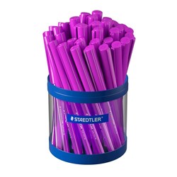 Staedtler Stick Ballpoint Pen Triangular Medium Cup of 40 Purple