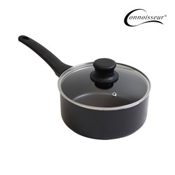 CONNOISSUER PRESSED 20CM NON-STICK SAUCEPAN WITH GLASS LID