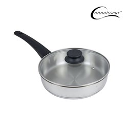 CONNOISSEUR 24CM STAINLESS STEEL FRYPAN WITH GLASS LID