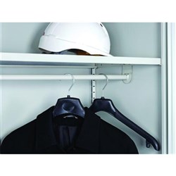 GO TOP SHELF WITH HANGING RAIL TO SUIT GO HEAVY DUTY STEEL CUPBOARDS SILVER GREY ONLY