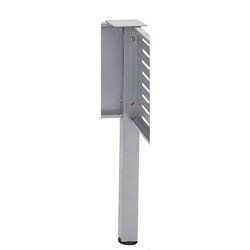 CORNER LEG FOR CNR DESK SQUARE POLE 90 DEGREE SILVER 50MM X 50MM X 705MM H