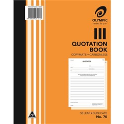 OLYMPIC QUOTATION BOOK 70 C/LESS D